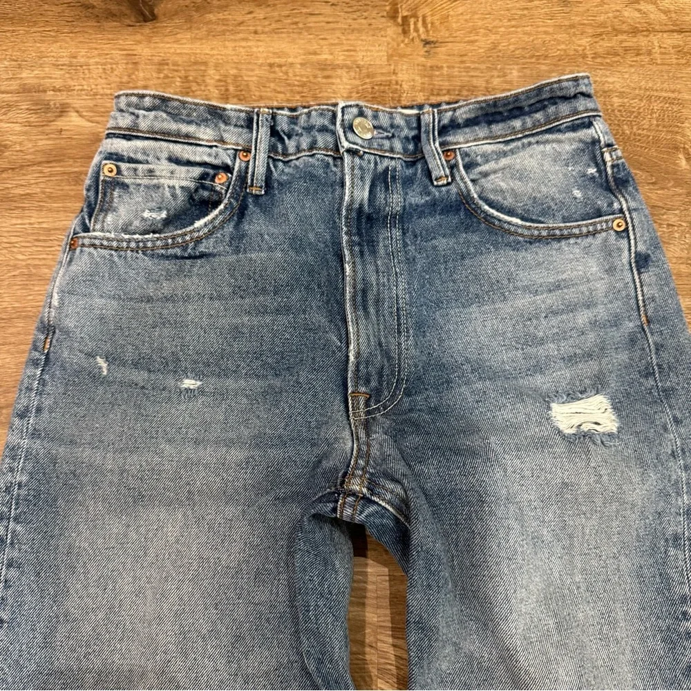 GRLFRND Blue Bootcut High-Rise Jeans